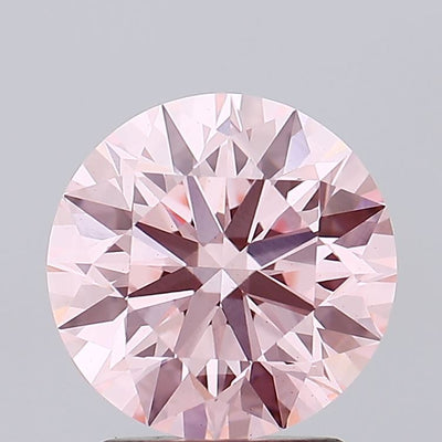 2.26 carat fancy intense pink round lab grown diamond VS1 clarity
