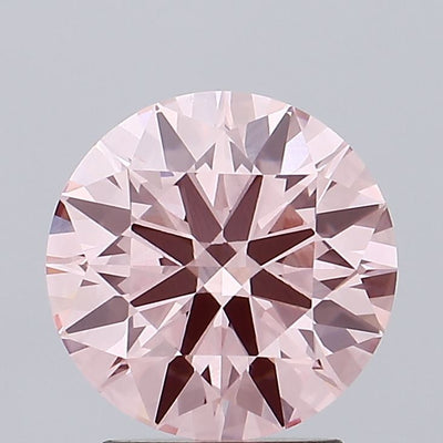 2.28 carat fancy vivid pink round lab grown diamond VVS2 clarity