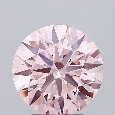 2.16 carat fancy vivid pink round lab grown diamond VS1 clarity