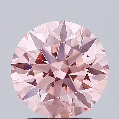2.53 carat fancy intense pink round lab grown diamond VS2 clarity