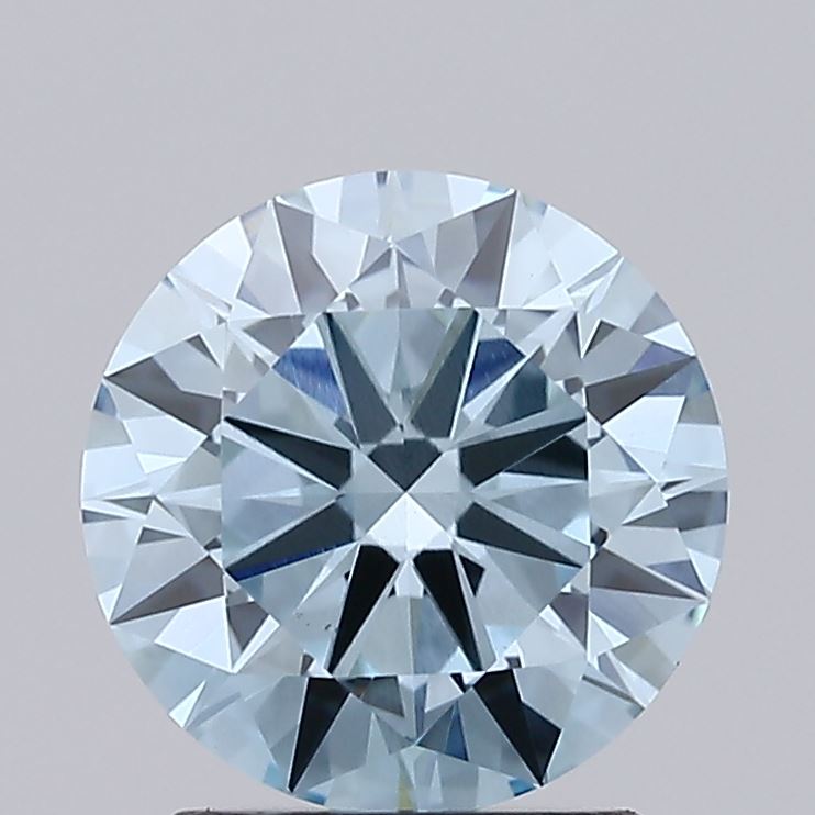 1.88 carat fancy intense blue round lab grown diamond VS1 clarity