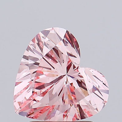 1.80 carat fancy vivid pink heart lab grown diamond VS2 clarity