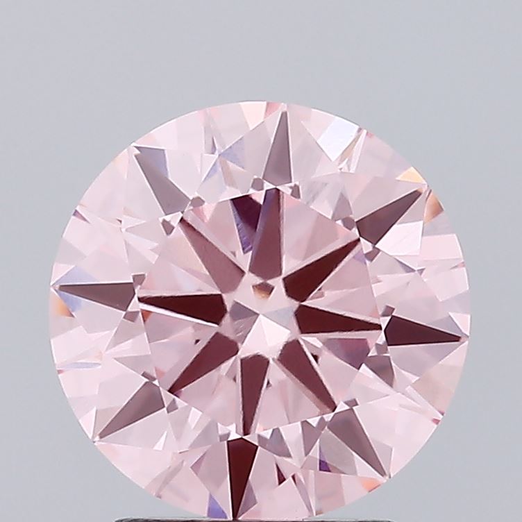 2.33 carat fancy vivid pink round lab grown diamond VVS2 clarity