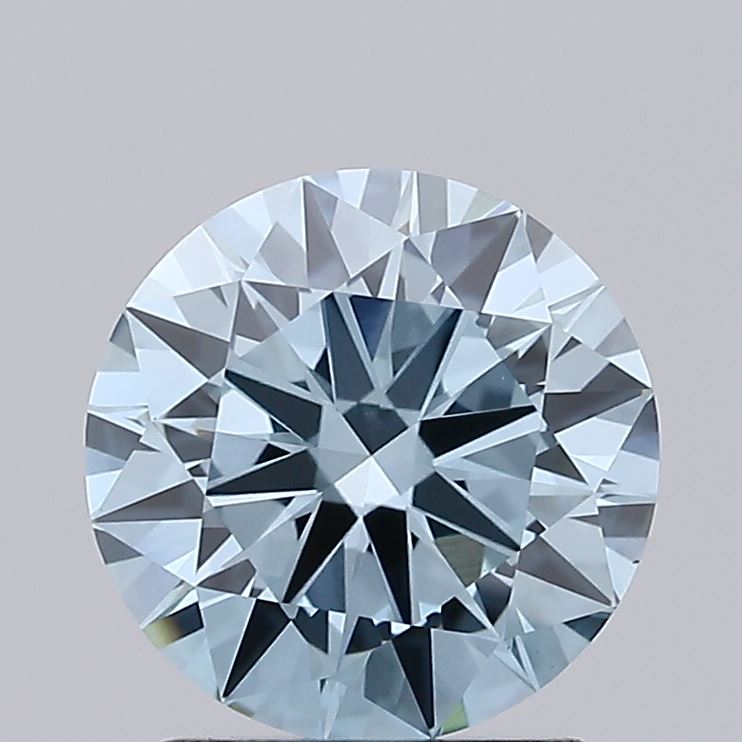 1.74 carat fancy intense blue round lab grown diamond VVS2 clarity