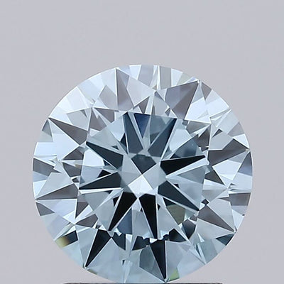 1.74 carat fancy intense blue round lab grown diamond VVS2 clarity