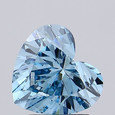1.85 carat fancy vivid blue heart lab grown diamond VS1 clarity