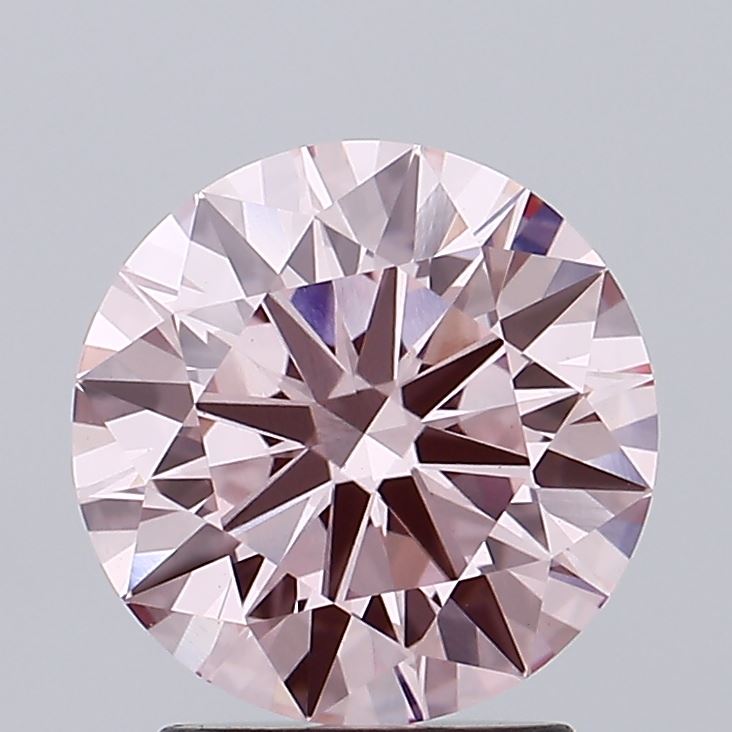 2.09 carat fancy intense pink round lab grown diamond VVS2 clarity