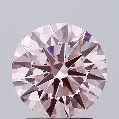 2.09 carat fancy intense pink round lab grown diamond VVS2 clarity