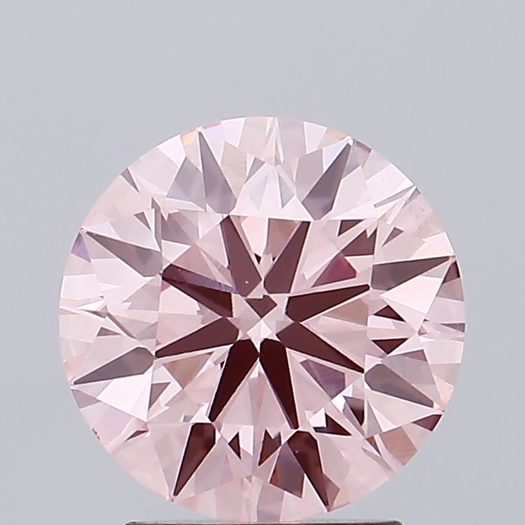 2.31 carat fancy vivid pink round lab grown diamond VVS2 clarity