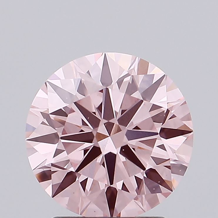 2.23 carat fancy intense pink round lab grown diamond VS1 clarity