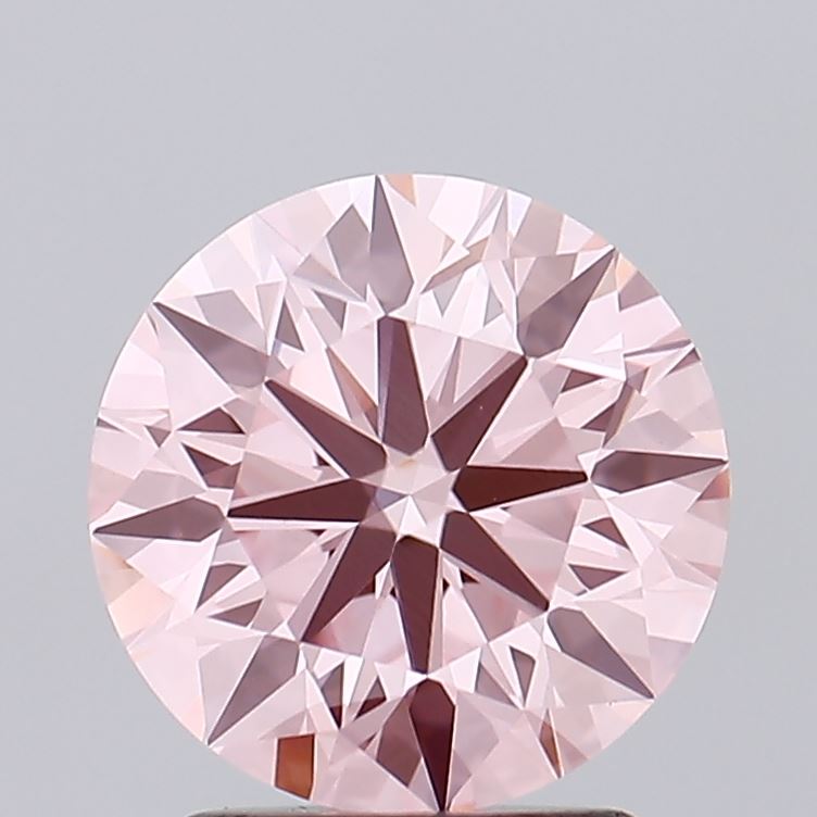 2.22 carat fancy intense pink round lab grown diamond VS1 clarity
