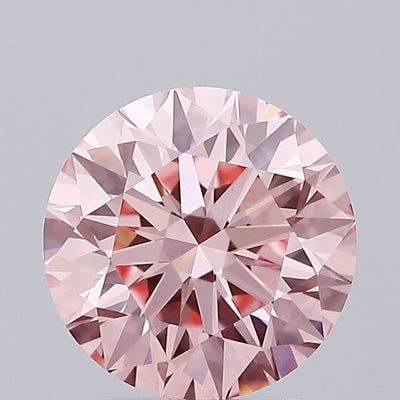 2.14 carat fancy intense pink round lab grown diamond VS1 clarity