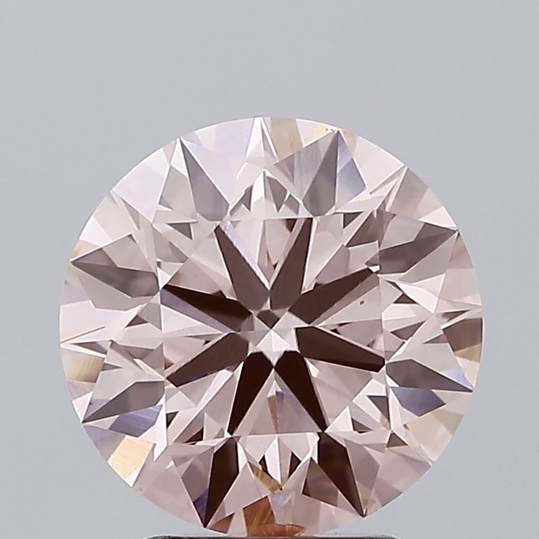 2.93 carat fancy pink round lab grown diamond SI1 clarity