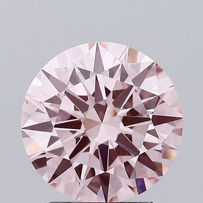 2.05 carat fancy intense pink round lab grown diamond VS1 clarity
