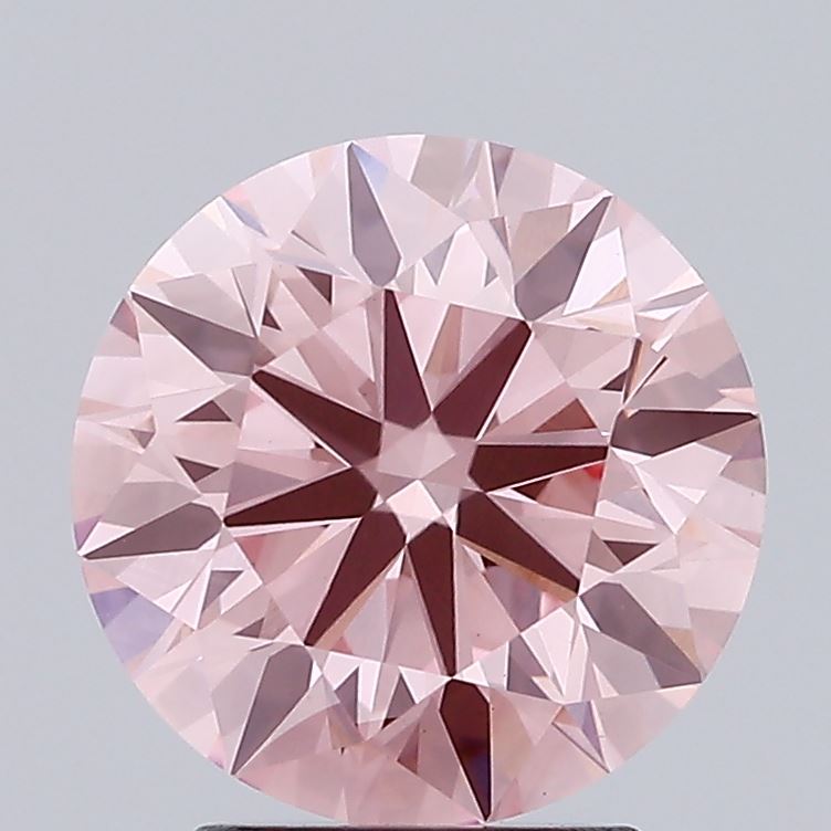2.93 carat fancy intense pink round lab grown diamond VS1 clarity