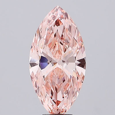 7.50 carat fancy intense orangey pink marquise lab grown diamond VVS2 clarity