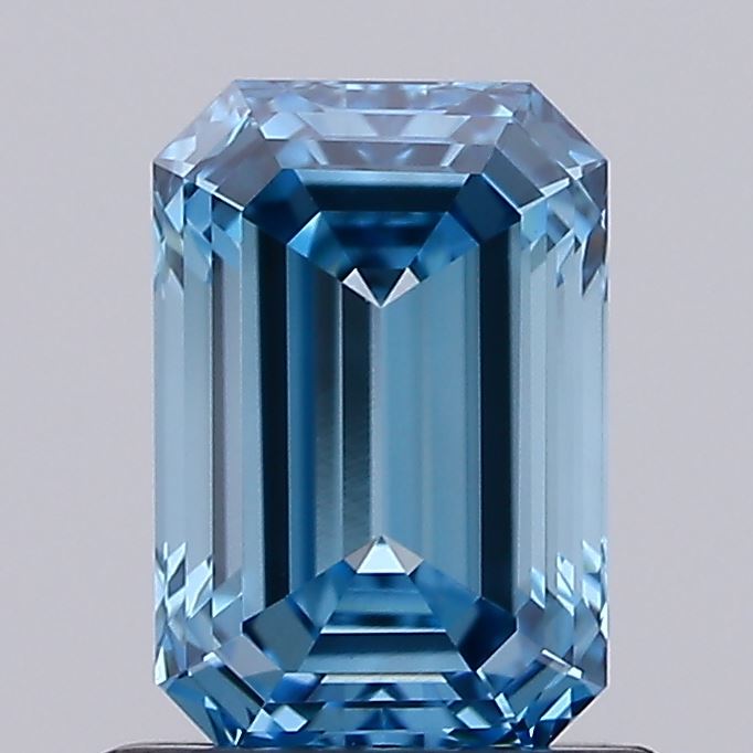 1.03 carat fancy intense blue emerald lab grown diamond VVS2 clarity