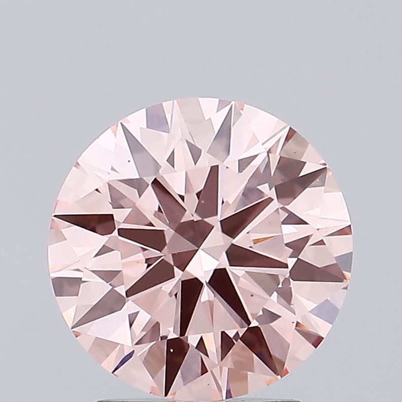 1.97 carat fancy intense pink round lab grown diamond VS1 clarity