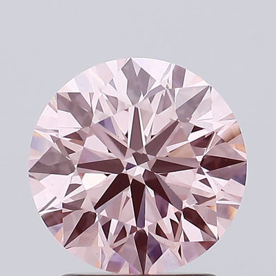 2.02 carat fancy intense pink round lab grown diamond VS1 clarity