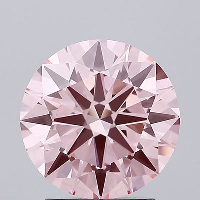 2.10 carat fancy intense pink round lab grown diamond VS1 clarity