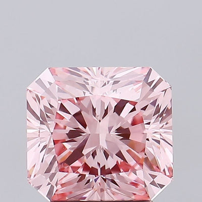 2.94 carat fancy vivid pink radiant lab grown diamond VVS2 clarity