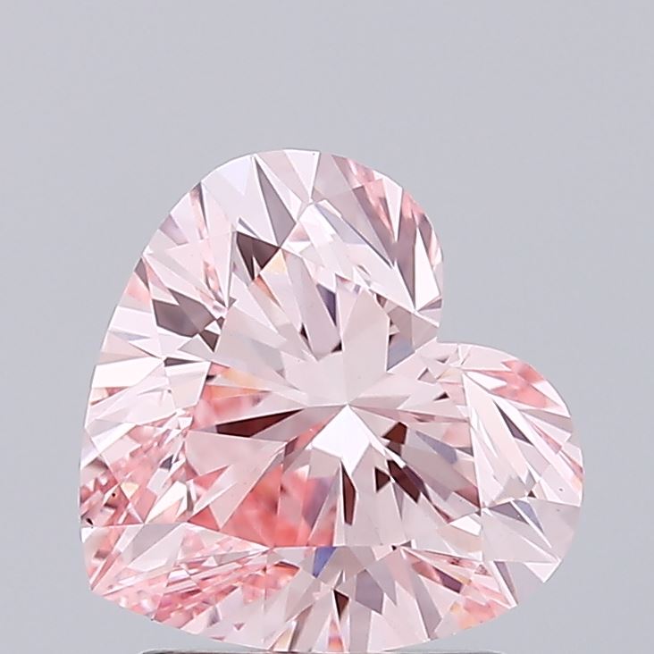 1.90 carat fancy intense pink heart lab grown diamond VS1 clarity