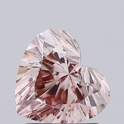 1.52 carat fancy light brown pink heart lab grown diamond VS2 clarity