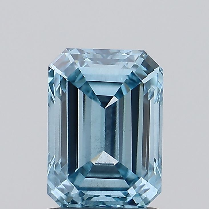 1.73 carat fancy intense blue emerald lab grown diamond VS2 clarity
