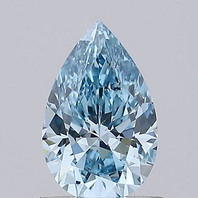 0.83 carat fancy vivid blue pear lab grown diamond SI1 clarity