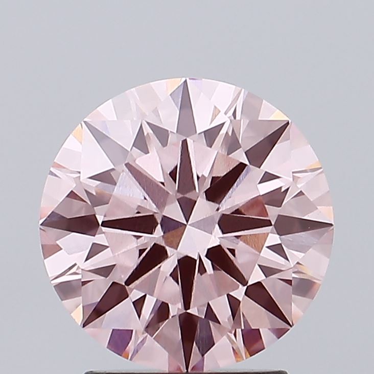 2.20 carat fancy intense pink round lab grown diamond VVS2 clarity