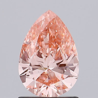 1.03 carat fancy vivid pink pear lab grown diamond SI2 clarity