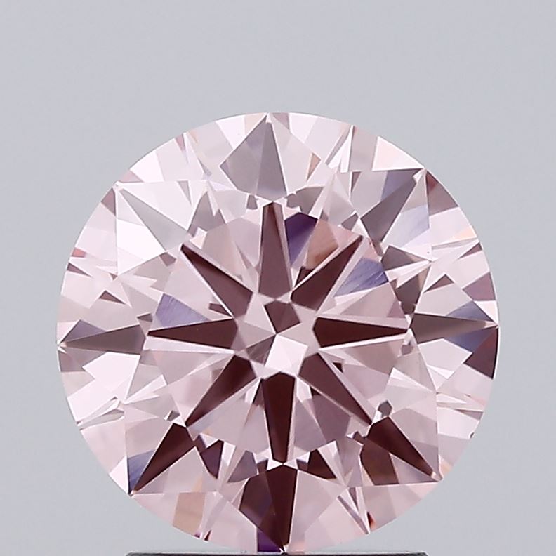 2.21 carat fancy intense pink round lab grown diamond VS1 clarity
