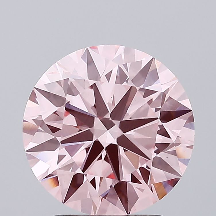 3.01 carat fancy intense pink round lab grown diamond VS2 clarity