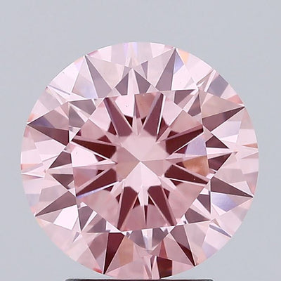 2.98 carat fancy intense pink round lab grown diamond VS1 clarity