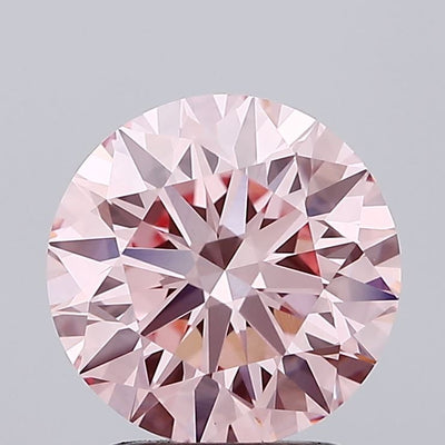 2.07 carat fancy intense pink round lab grown diamond VVS2 clarity