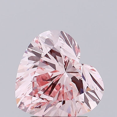 2.13 carat fancy intense pink heart lab grown diamond VS2 clarity