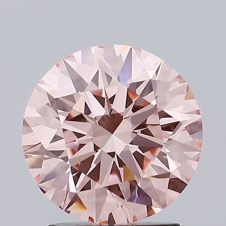 2.05 carat fancy intense pink round lab grown diamond VS1 clarity
