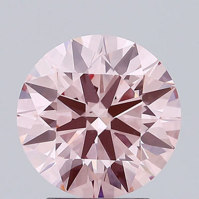 2.79 carat fancy intense pink round lab grown diamond VS2 clarity