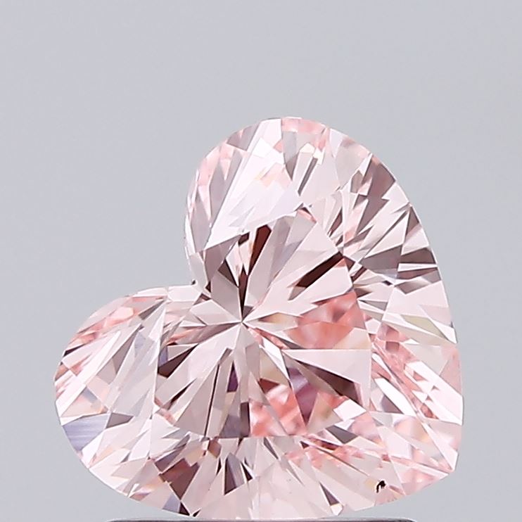 1.57 carat fancy vivid pink heart lab grown diamond VS2 clarity