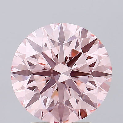 2.96 carat fancy intense pink round lab grown diamond VVS2 clarity