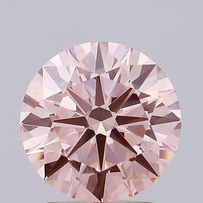 2.58 carat fancy intense pink round lab grown diamond VS1 clarity