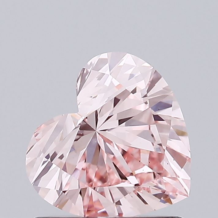 0.96 carat fancy intense pink heart lab grown diamond VS1 clarity