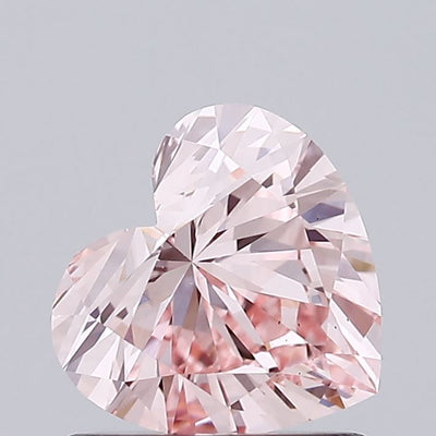 0.96 carat fancy intense pink heart lab grown diamond VS1 clarity