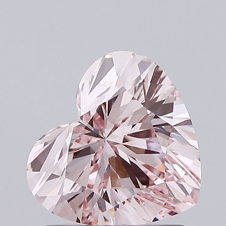 1.32 carat fancy intense pink heart lab grown diamond VS1 clarity