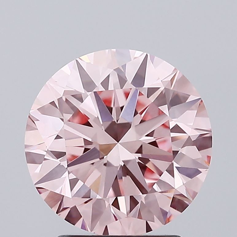 2.91 carat fancy intense pink round lab grown diamond VS1 clarity