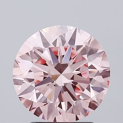 2.91 carat fancy intense pink round lab grown diamond VS1 clarity