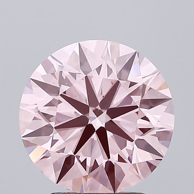 2.17 carat fancy intense pink round lab grown diamond VS1 clarity
