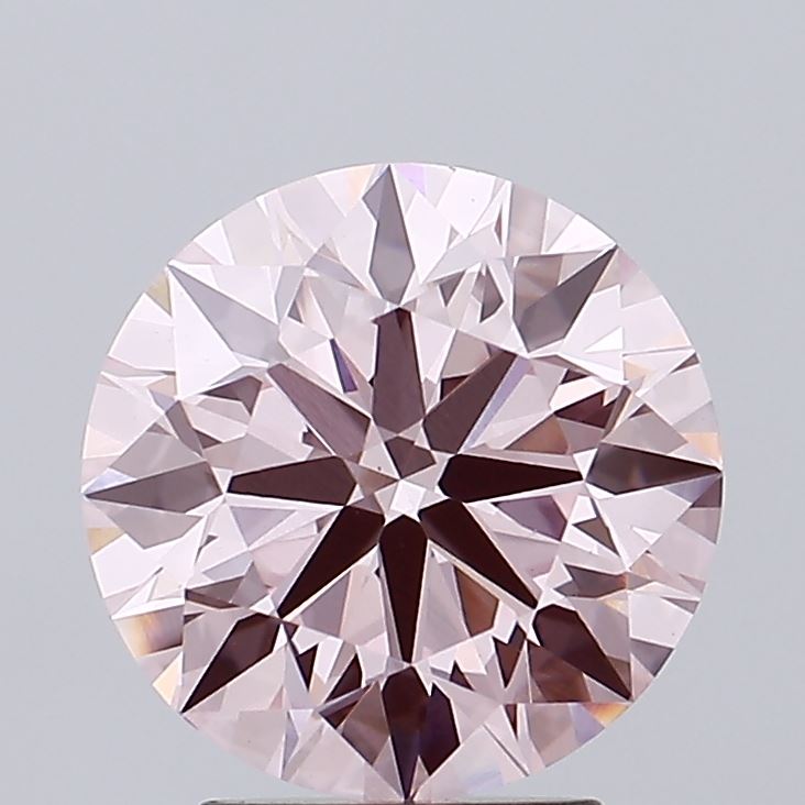 3.00 carat fancy intense pink round lab grown diamond VS1 clarity