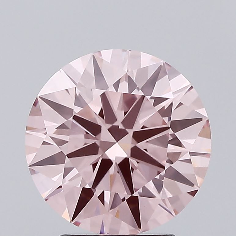 3.01 carat fancy intense pink round lab grown diamond VVS2 clarity