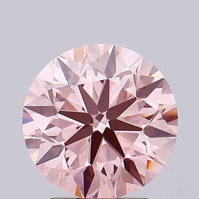2.36 carat fancy intense pink round lab grown diamond VS1 clarity